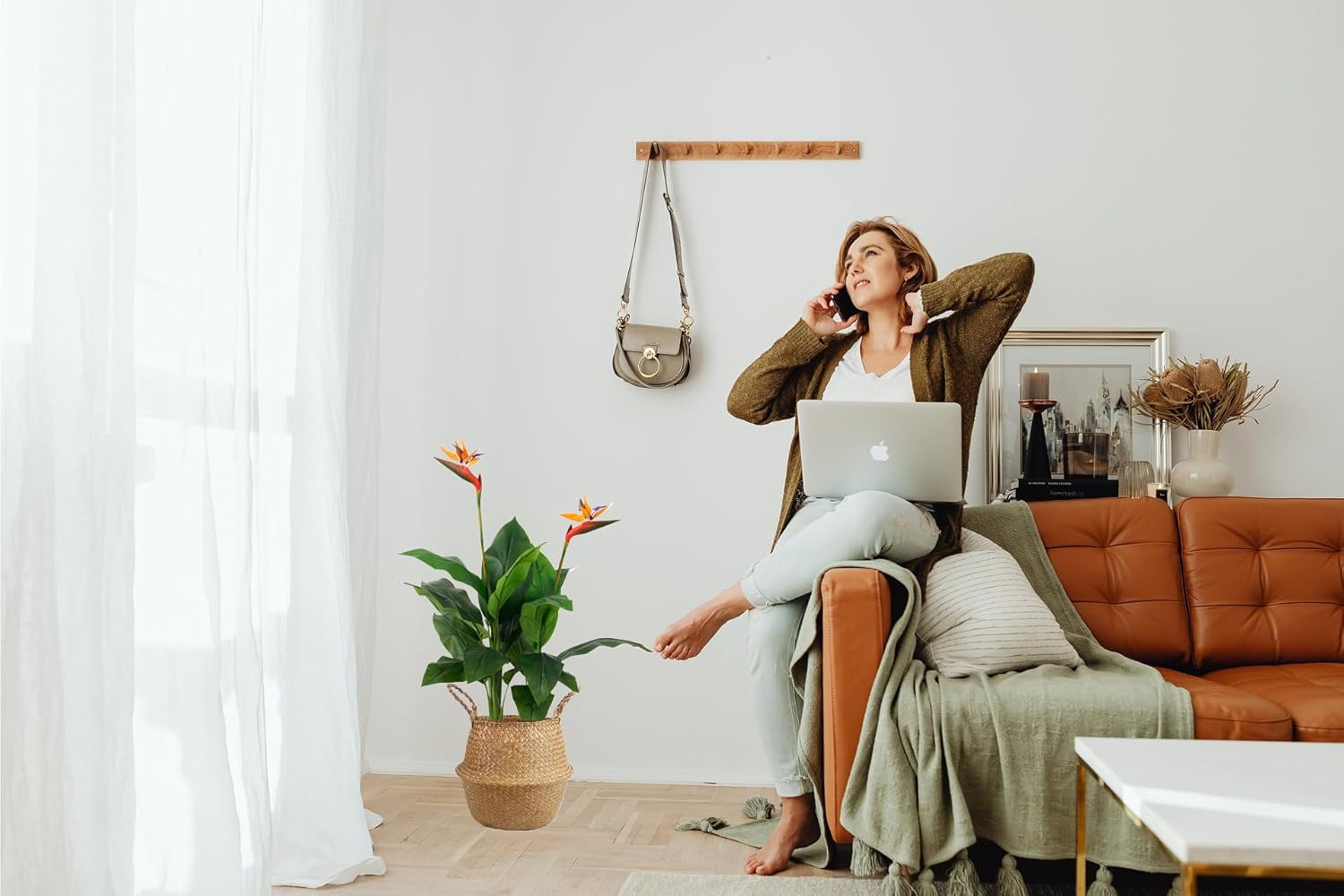 Künstliche Strelitzie Kunstpflanze mit Topf Grün mit Blüte Paradiesvogelblume