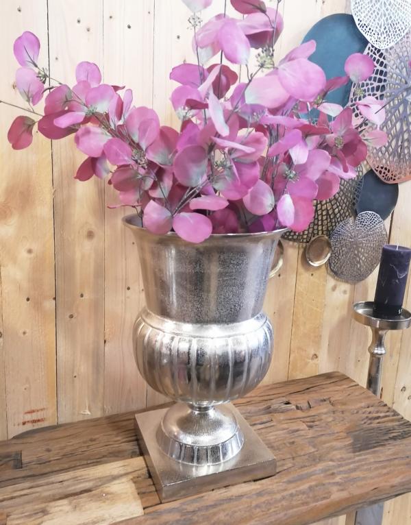 Vase Aluminium Silber Bodenvase H 46 cm