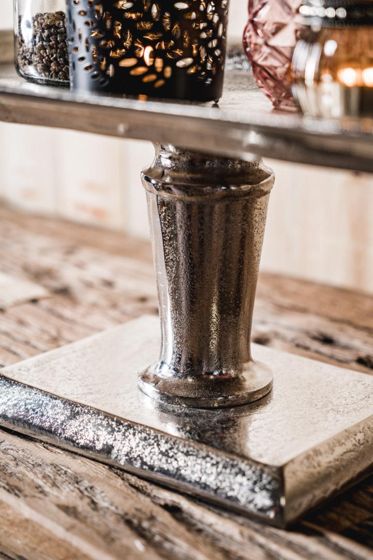 Etagere Silber aus Aluminium (Metall) Etagere rechteckig Silber Aluminium