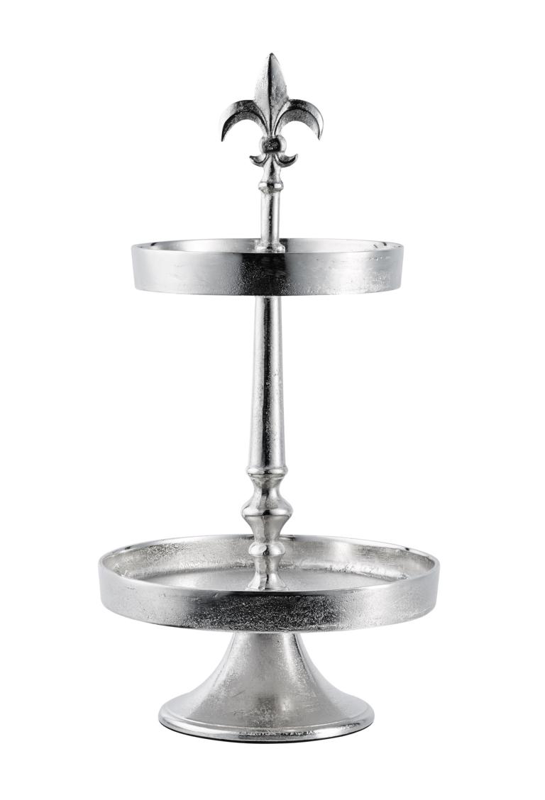 Etagere_klein_0260a6697a401fe Etagere Zweistöckig Silber Rund aus Metall