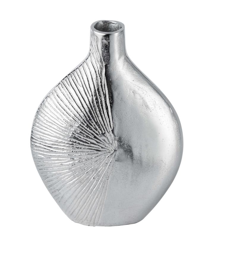 Vase-geriffelt-klein-02 Vase Silber aus Metall