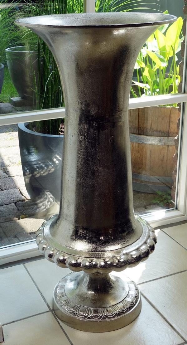 Vase Aluminium Silber XXL 90 cm