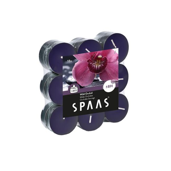 K800_Spaas_5411708180713_0338109-184_ProductPhoto_HRes_ListSearch_2 Teelichter Duft Wilde Orchidee 18 Stück