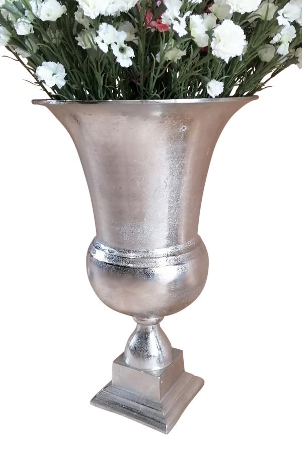 Vase Pokalvase Silber 56 cm