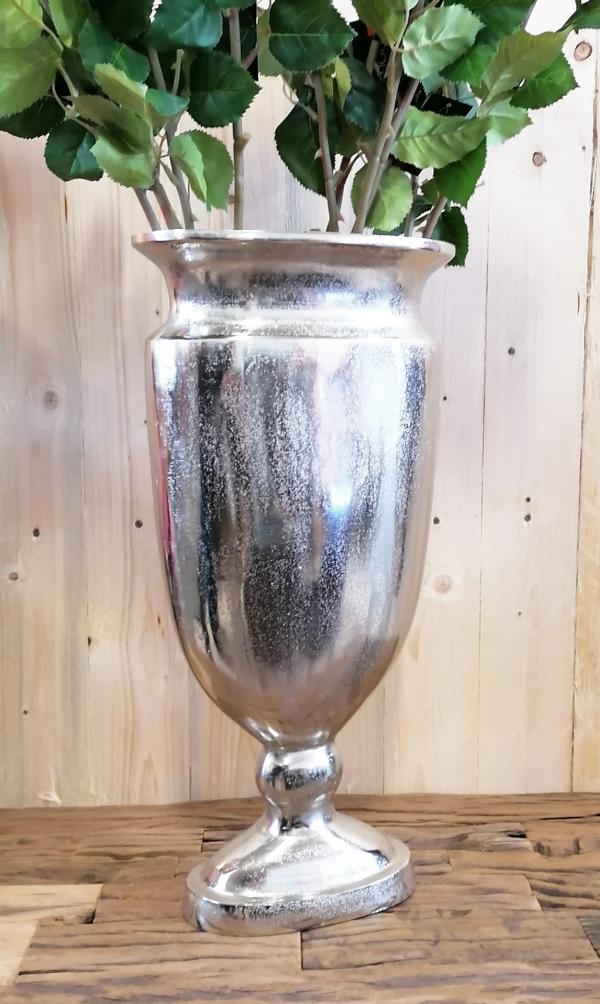 Vase-Oval-XL-Silber-Aluminium-MN-VA-1039-3 Vase Silber Oval 53 cm