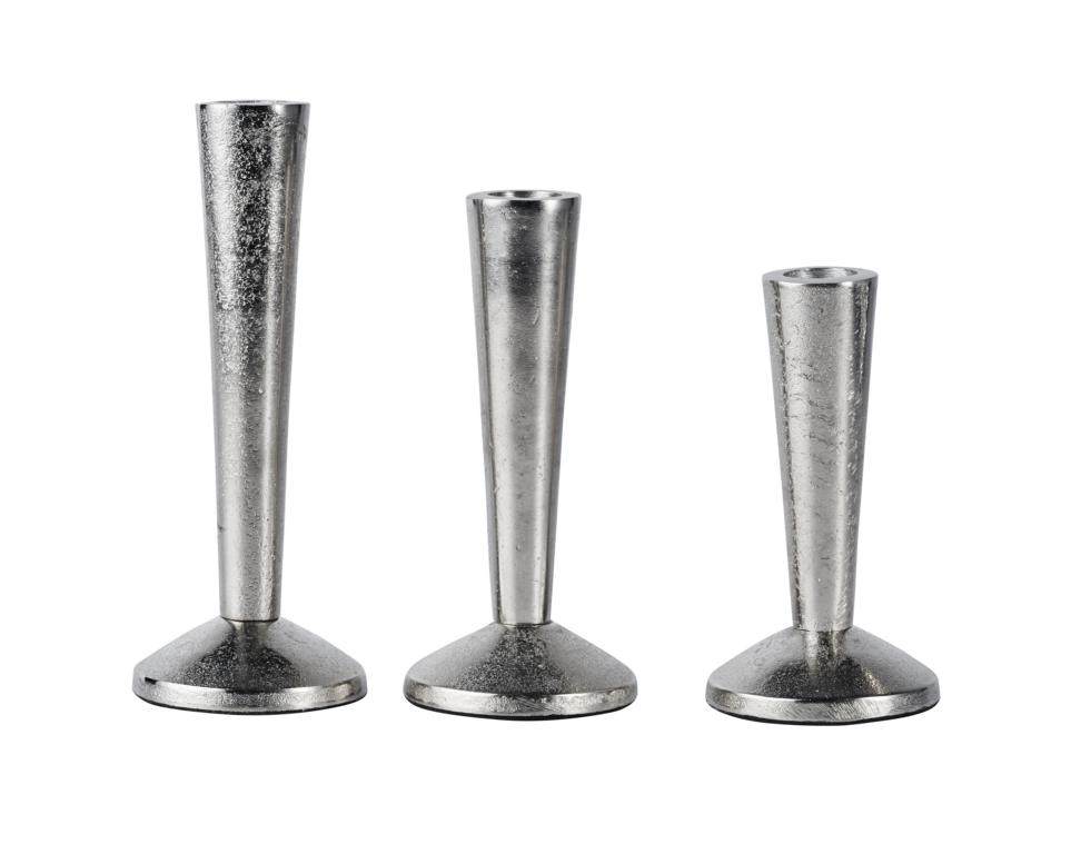 Kerzenständer Silber 2er Set aus Aluminium