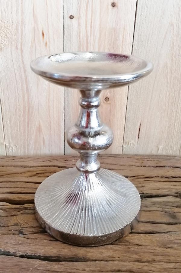 Kerzenst-nder-Silber-Stumpenkerze-Aluminium-MN-KS-8041