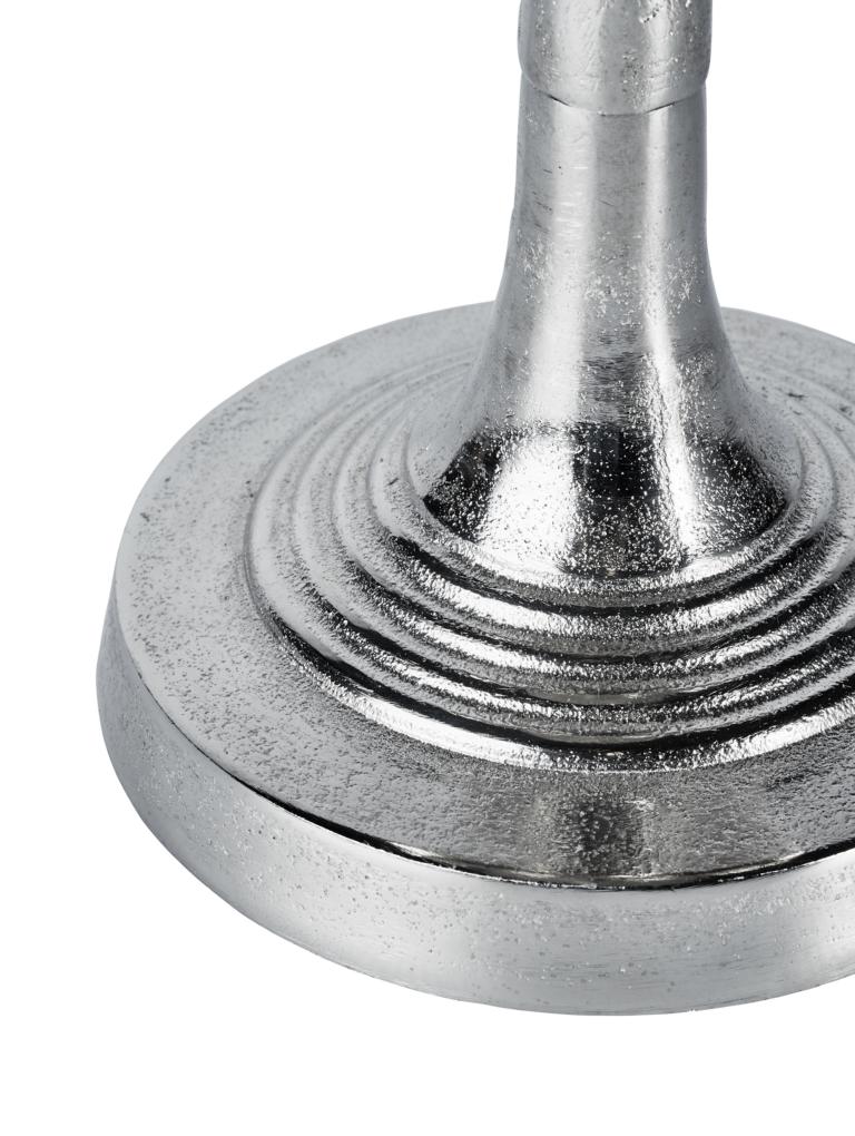 Kerzenst-nder-Lilie-3er-6 Kerzenständer Lilie Silber 3er Set aus Metall