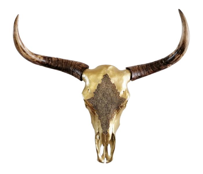 Stierkopf Bullenschädel XXL Polyresin Wanddekoration – Michael Noll Wohnaccessoires