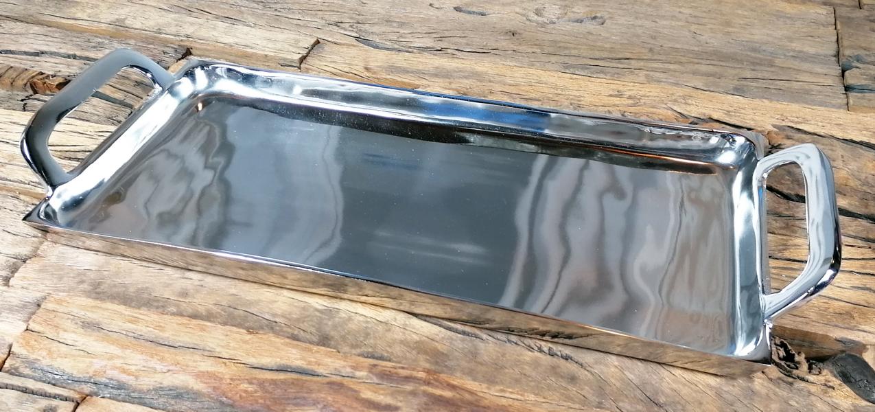 Tablett Silber poliert 46 cm