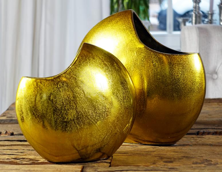 Vase Aluminium Gold H 28 cm