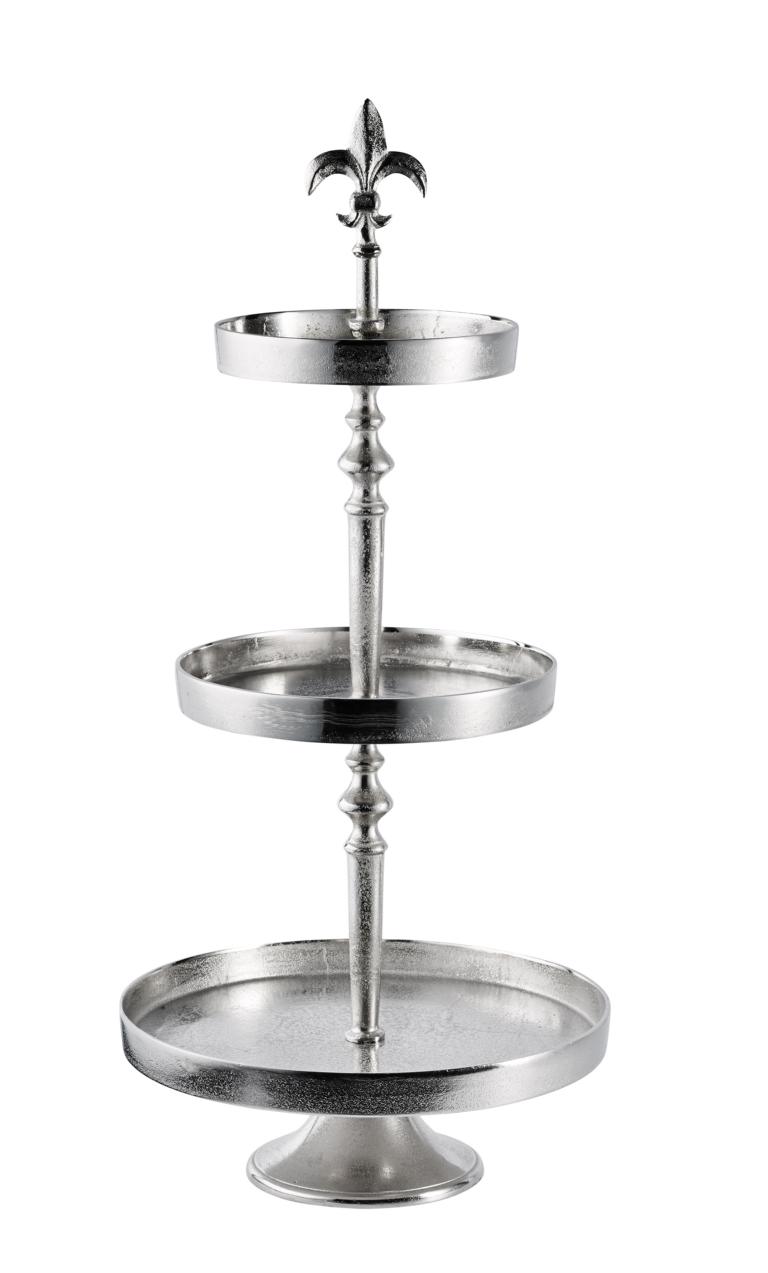 Etagere_gross_02609bd111e4458 Etagere Dreistöckig Silber Rund aus Metall