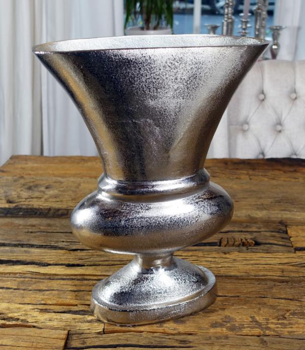 Vase Aluminium Silber L 37 cm