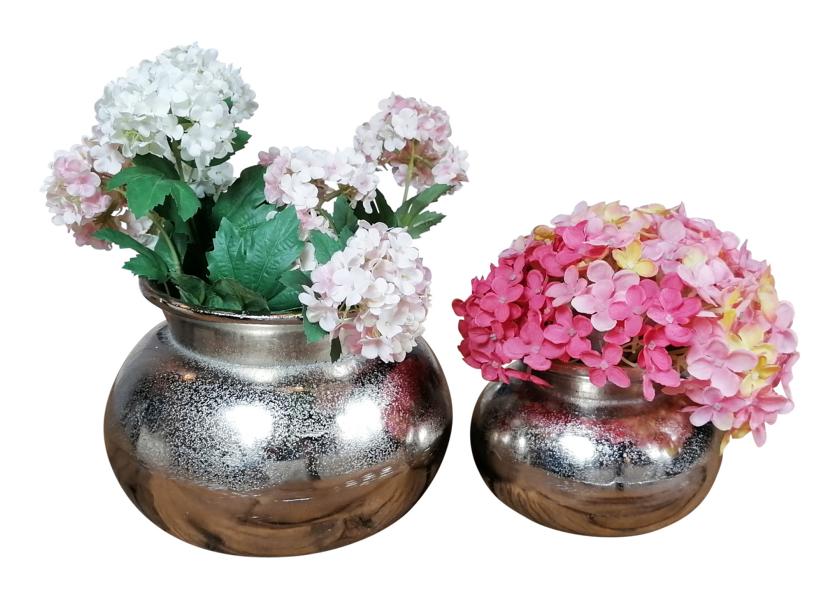 Vase 2er Set Silber 16 / 22 cm