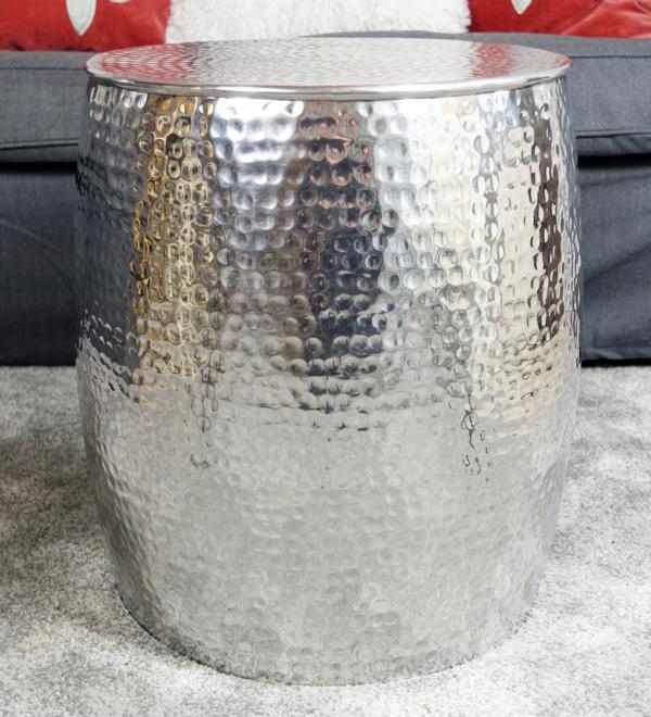 Couchtisch Aluminium Silber XL 42x42x47 cm