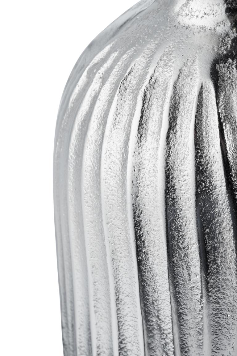 Vase-gross-06 Runde Vase in Silber aus Metall