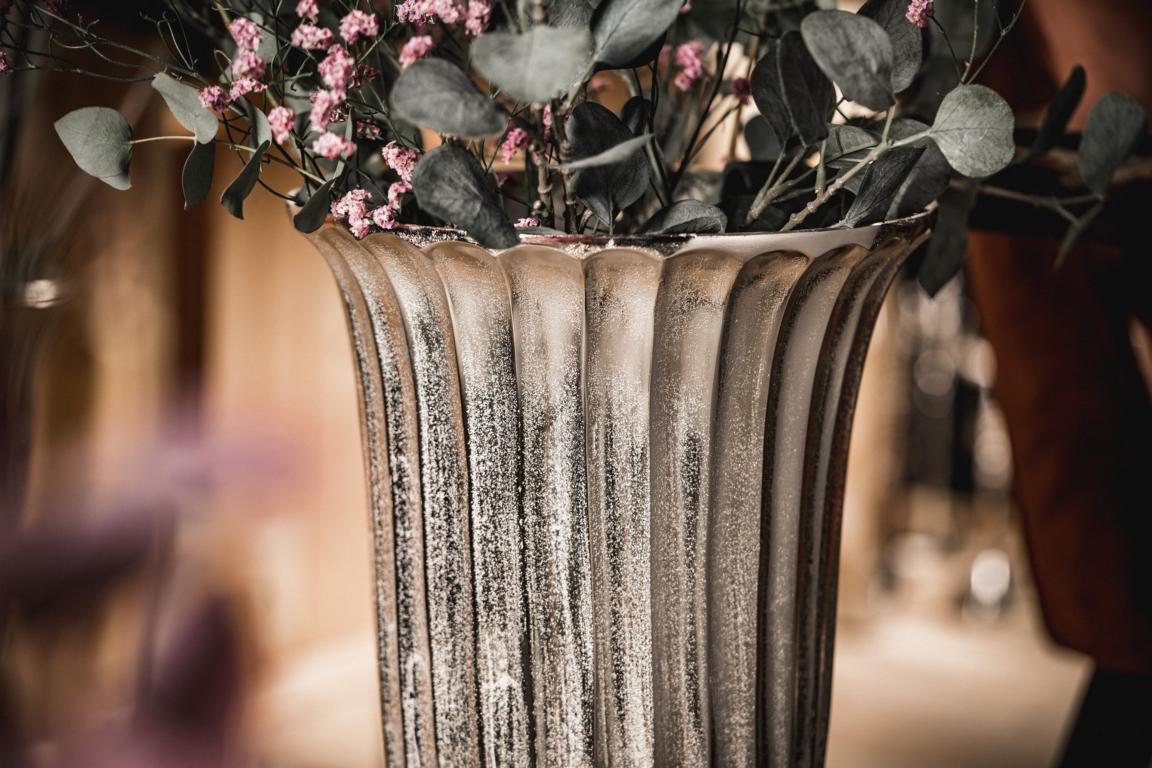 Vase / Pokalvase Silber aus Metall