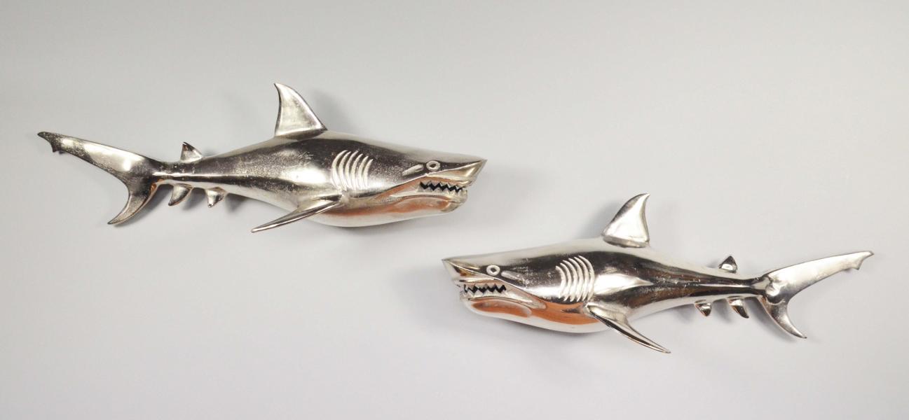 Colmore-Hai-Aluminium Hai Wanddeko Wanddekoration Silber Aluminium Metall