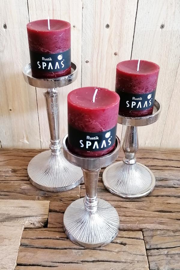 | 3er Set Stumpenkerzen Noll kaufen online Silber Kerzenständer für Michael